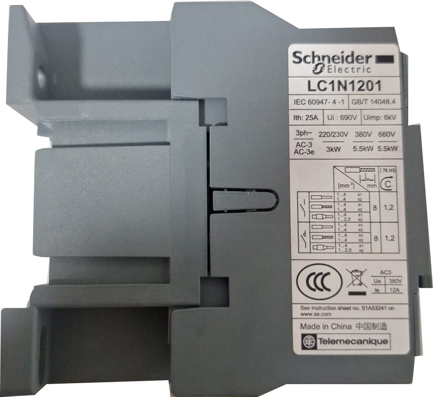Контактор Schneider LC1E1201M5 5.5 кВат